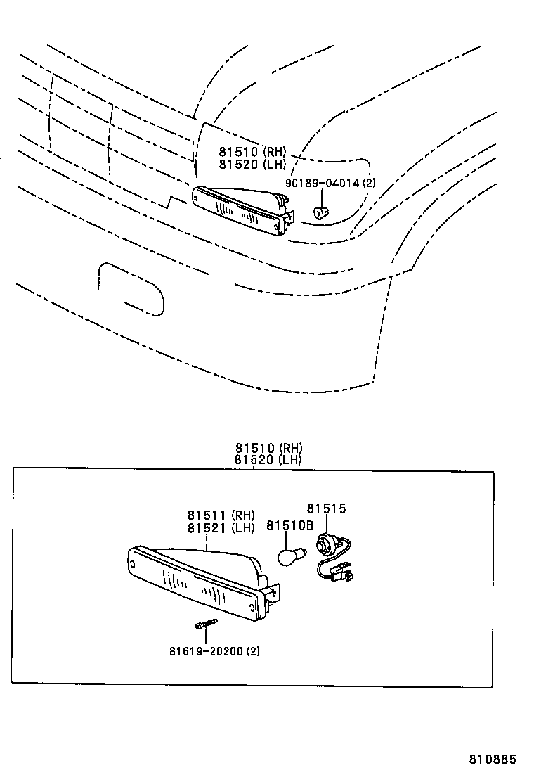 81520-60251 LAMP ASSY, FRONT TURN SIGNAL, LH product image
