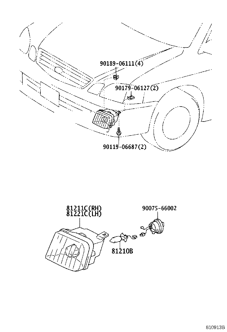 81211-44070 LAMP UNIT, FOG LAMP, RH product image