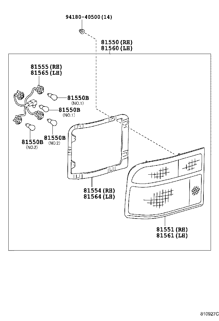 81550-36342 LAMP ASSY, REAR COMBINATION, RH product image