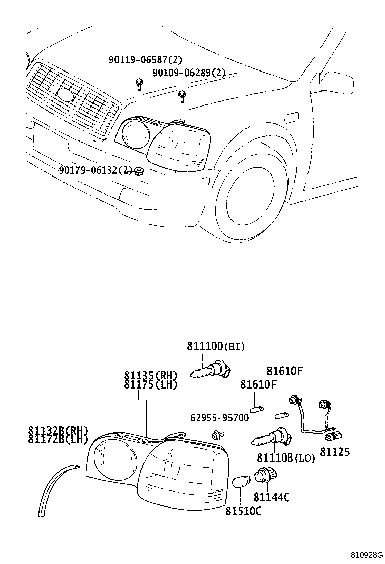 81145-51110 UNIT ASSY, HEADLAMP, RH product image