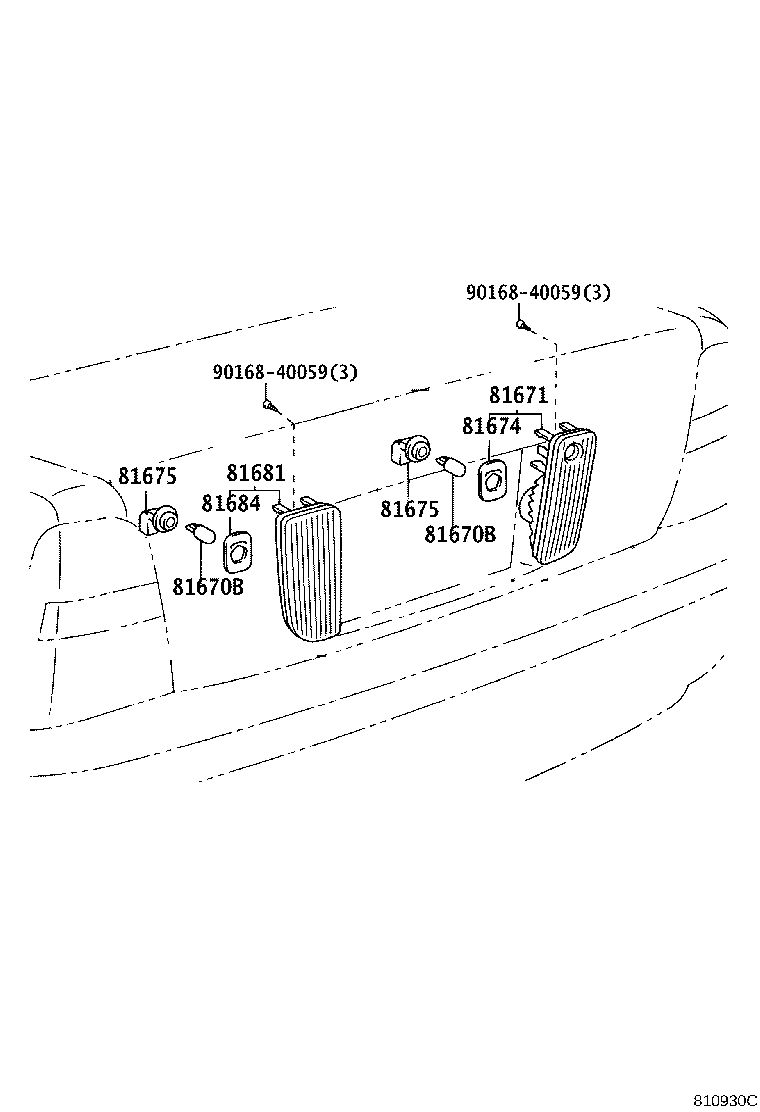 81671-51010 LENS, BACK-UP LAMP, RH product image