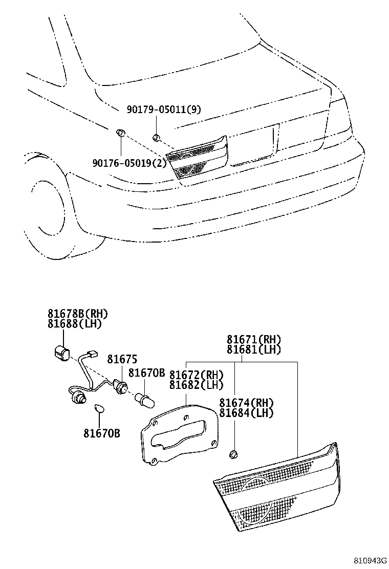 81671-32140 LENS, BACK-UP LAMP, RH product image