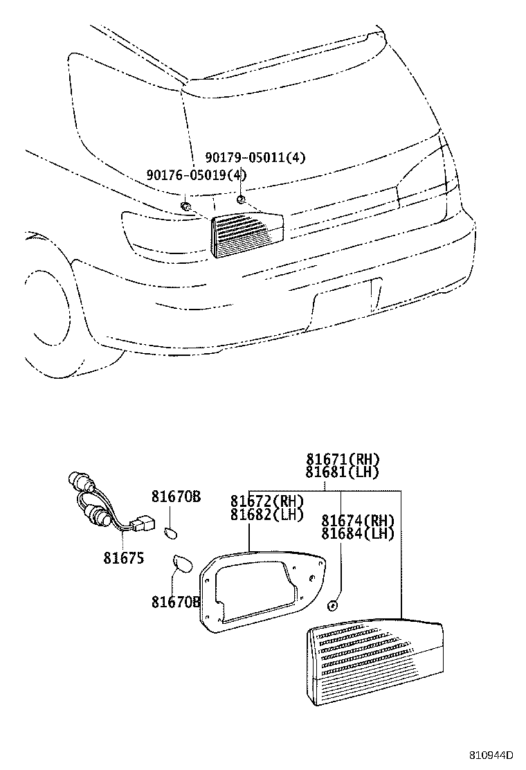 81671-32140 LENS, BACK-UP LAMP, RH product image