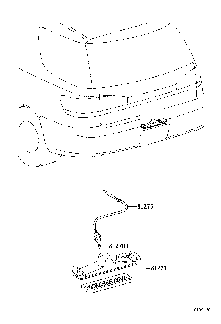 81275-32250 SOCKET AND WIRE, LICENSE PLATE LAMP product image