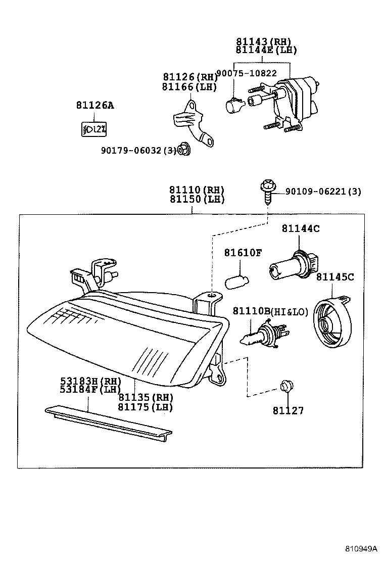 53183-33070 SEAL, HEADLAMP COVER, RH product image