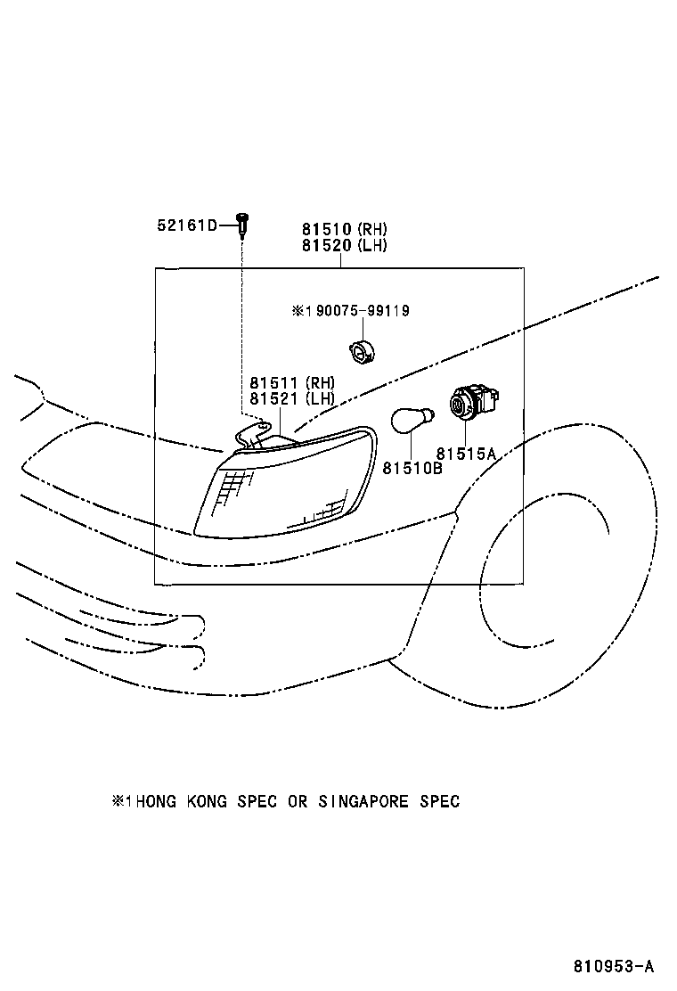 99159-10248 PLUG ASSY, FRONT TURN SIGNAL LAMP product image