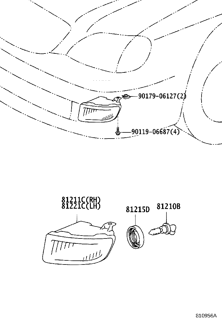 81211-44050 LAMP UNIT, FOG LAMP, RH product image