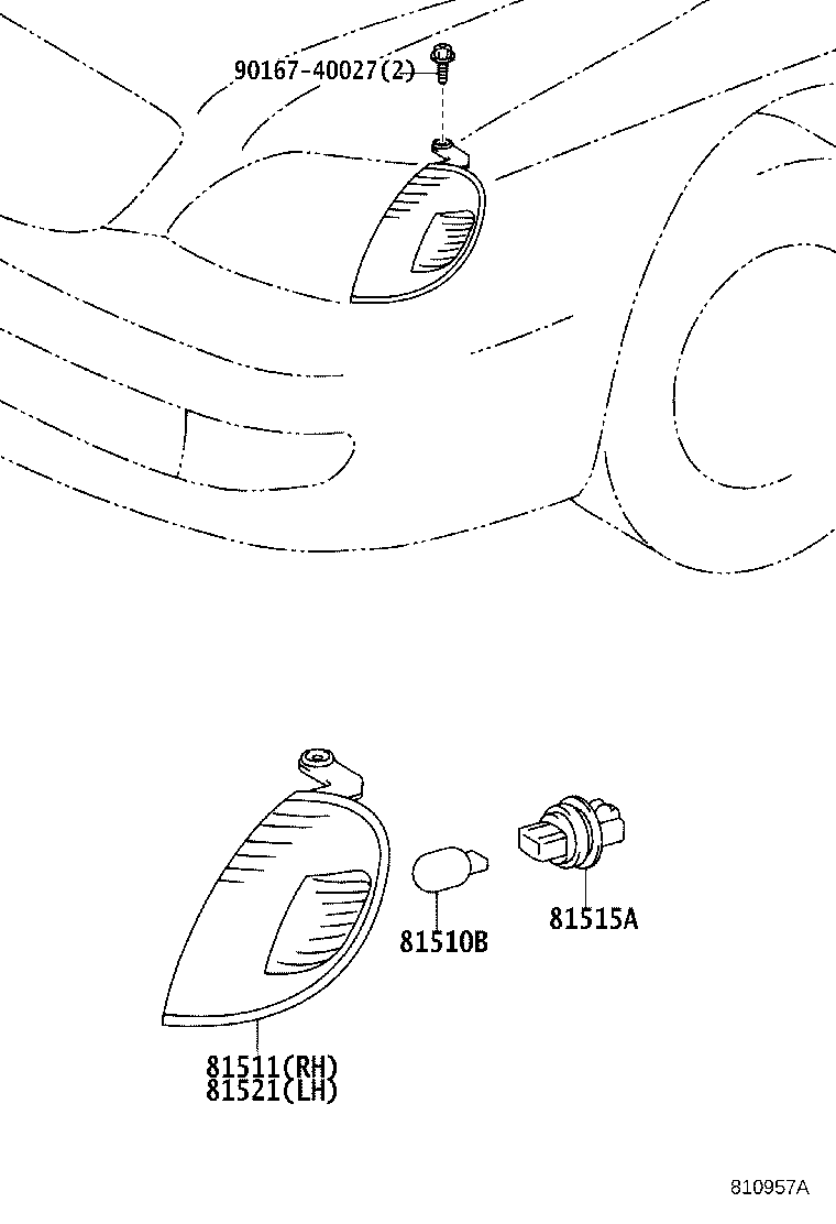 81511-44050 LENS, FRONT TURN SIGNAL LAMP, RH product image