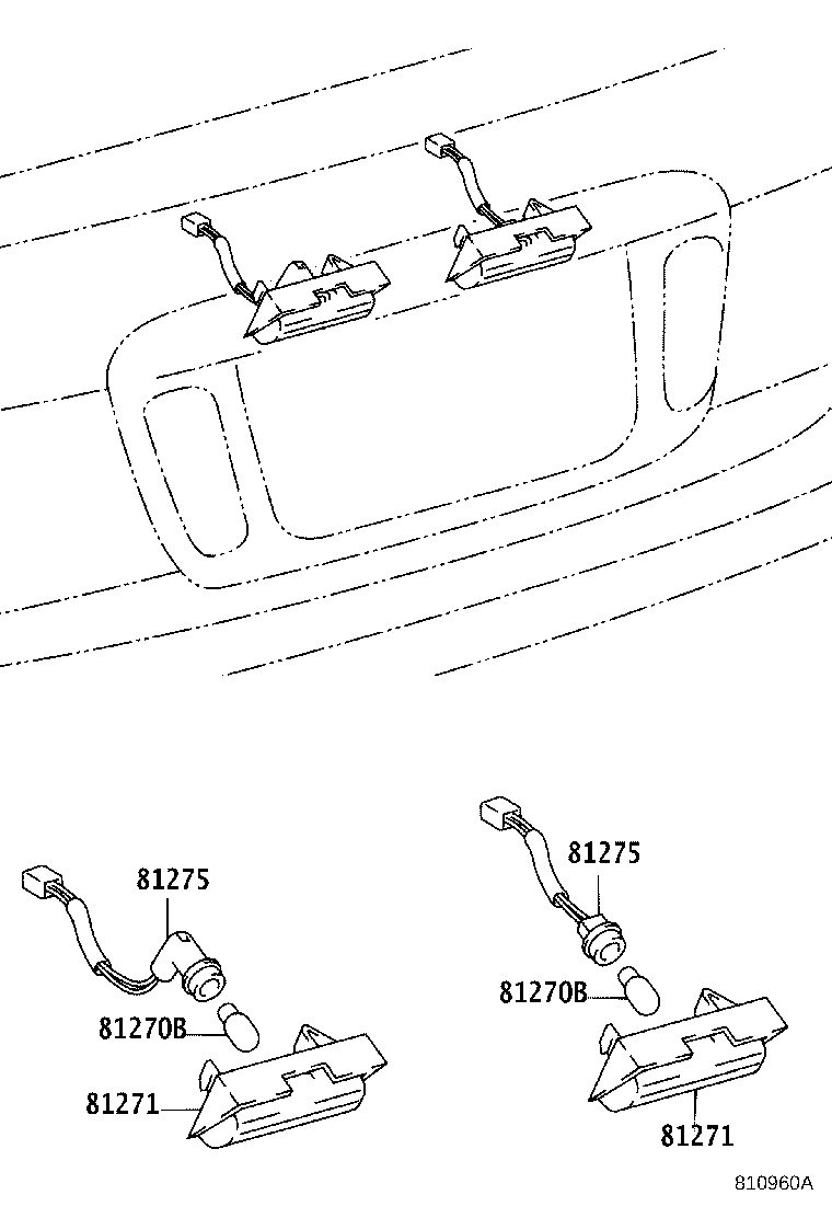 81695-44010 SOCKET AND WIRE, LICENSE PLATE LAMP product image