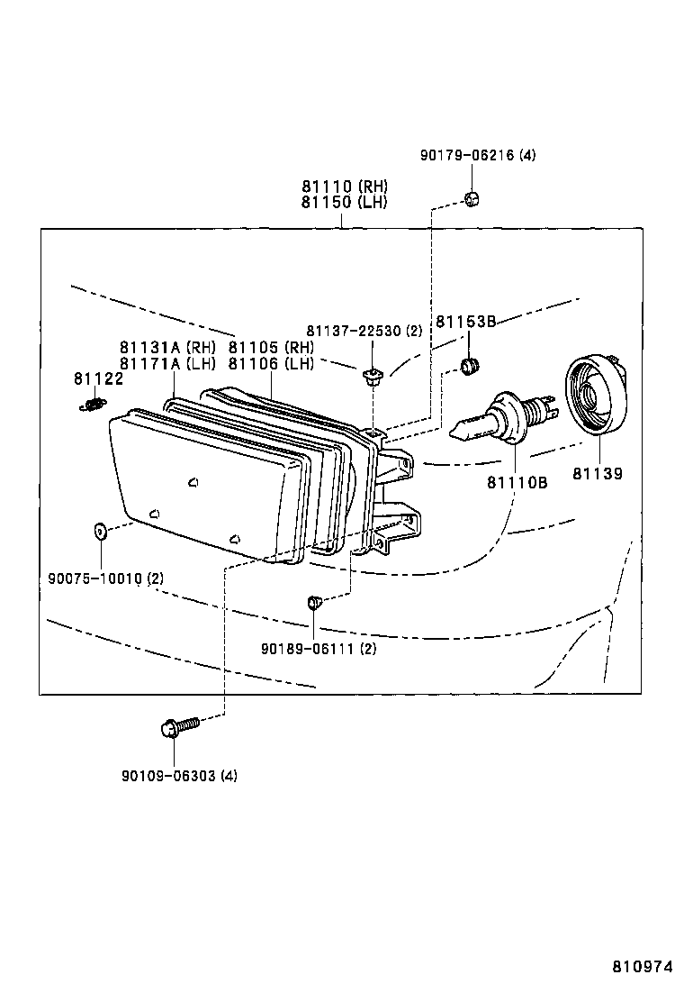 81130-35320 UNIT, HEADLAMP, RH product image