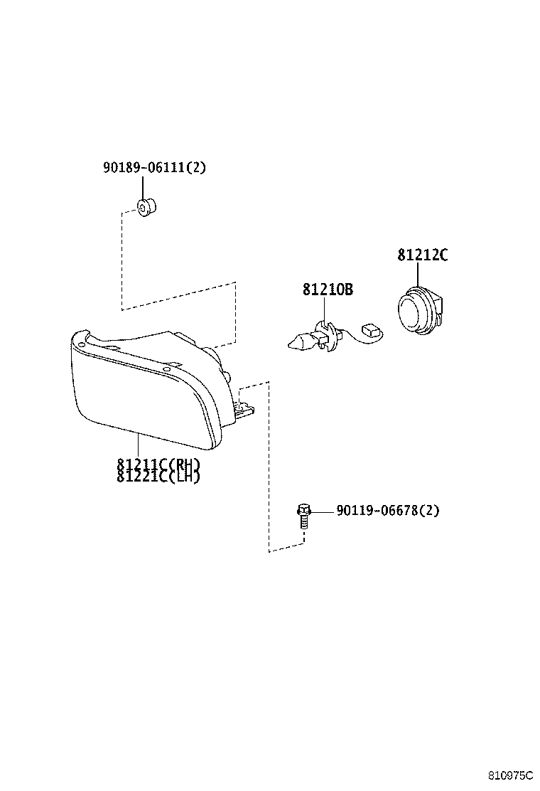 81211-20400 LAMP UNIT, FOG LAMP, RH product image