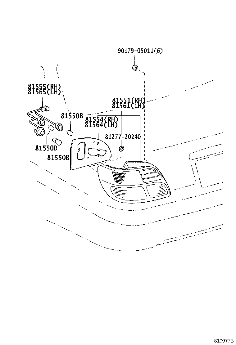 81564-2B340 GASKET, REAR COMBINATION LAMP BODY, LH product image