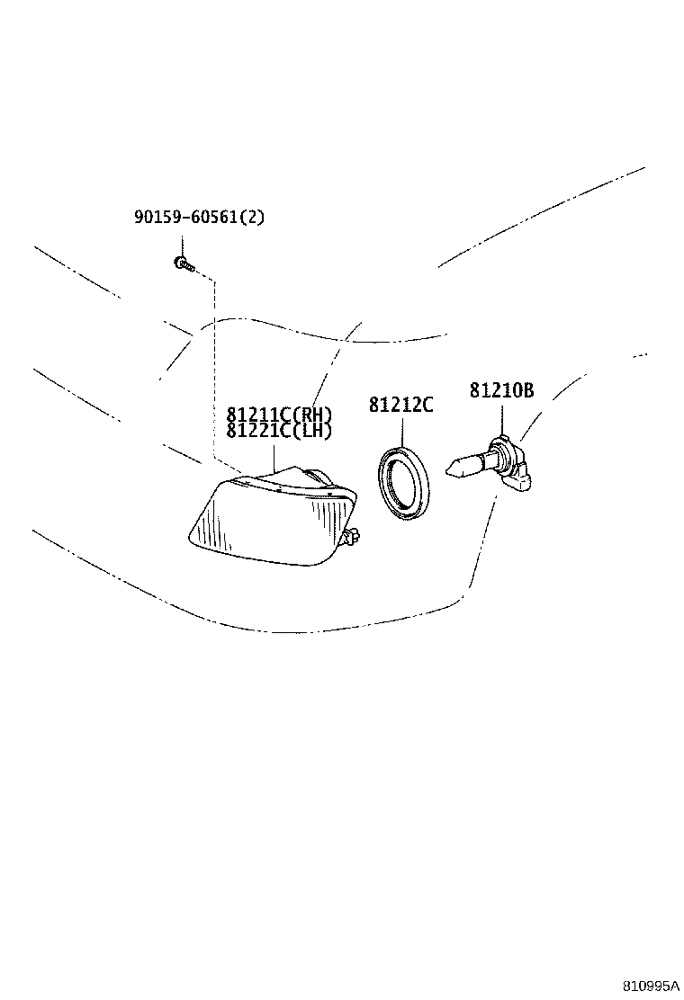 81211-22080 LAMP UNIT, FOG LAMP, RH product image