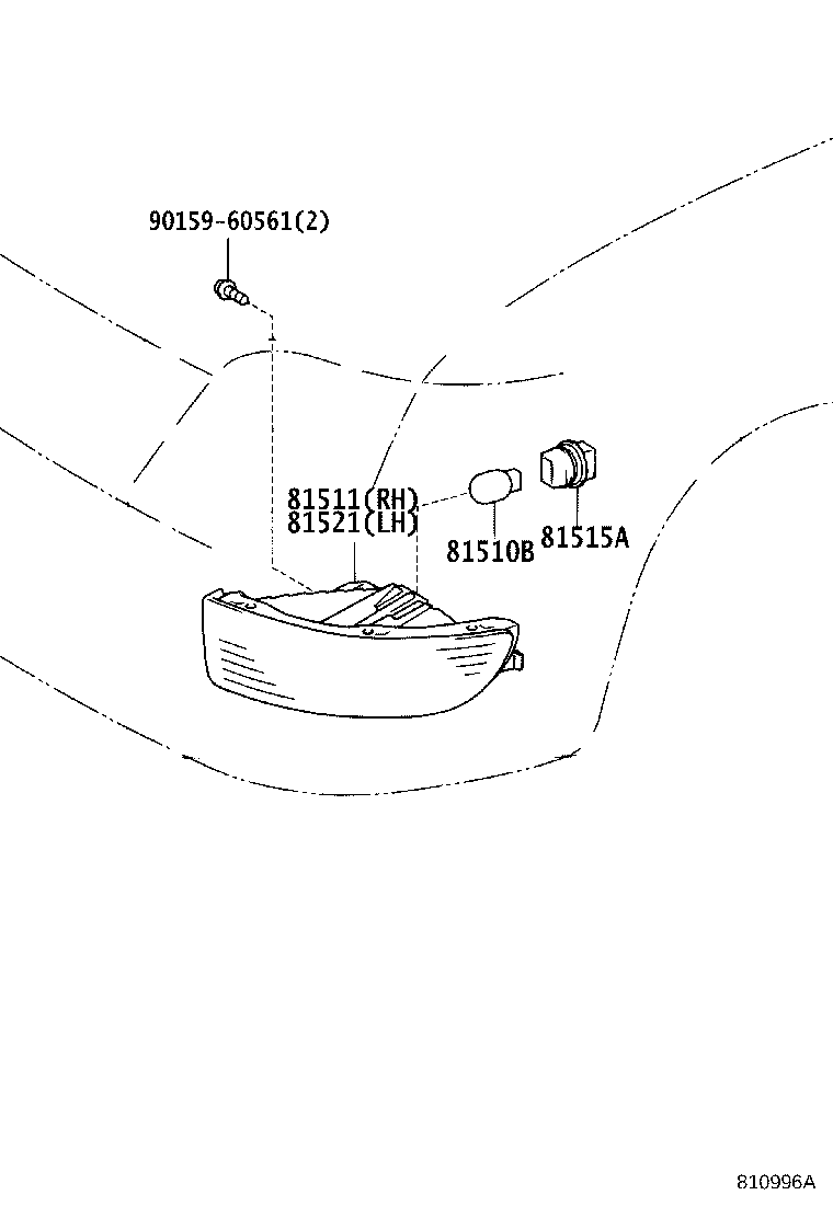 81510-22460 LAMP ASSY, FRONT TURN SIGNAL, RH product image
