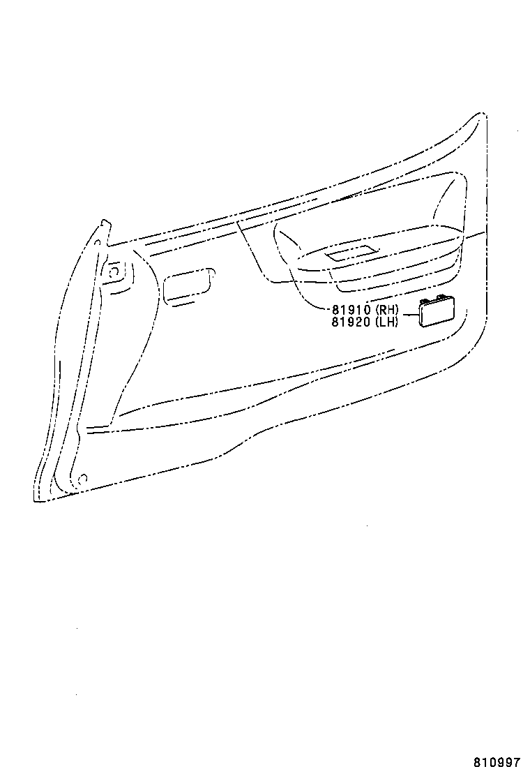 81911-26010 REFLECTOR ASSY, REFLEX, RH product image