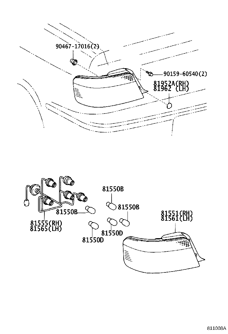 81561-2A040 LENS, REAR COMBINATION LAMP, LH product image