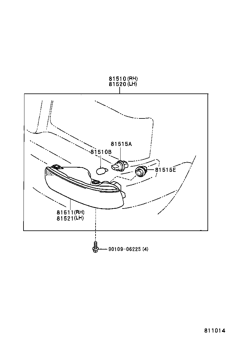 81510-40060 LAMP ASSY, FRONT TURN SIGNAL, RH product image