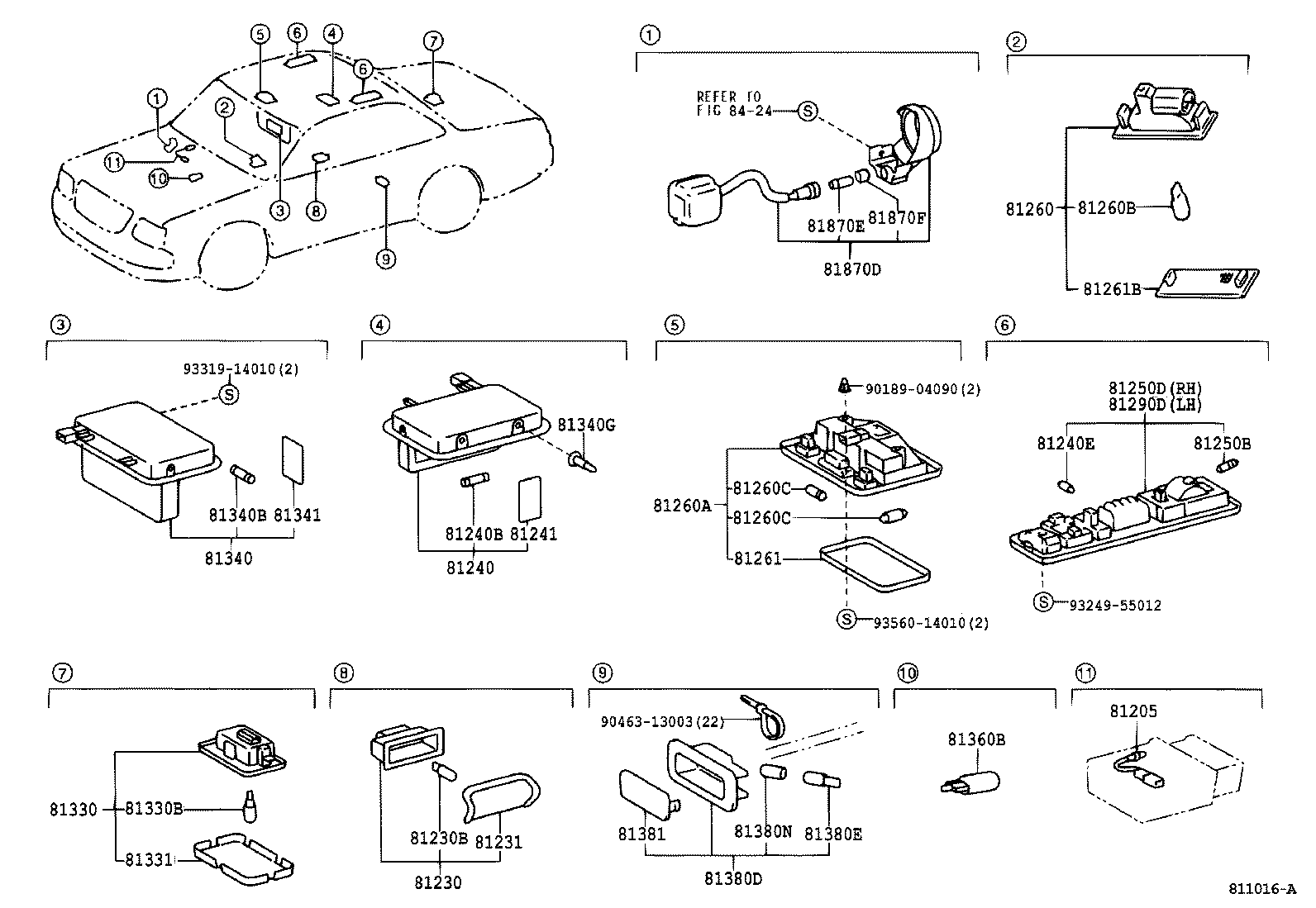 81260-43010 LAMP ASSY, GLOVE BOX product image