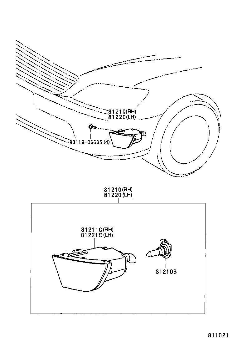 81211-53140 LAMP UNIT, FOG LAMP, RH product image
