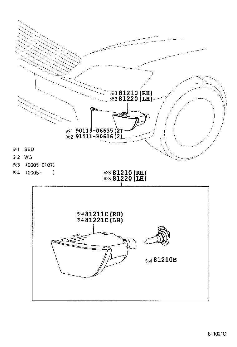 Toyota 90981-13071 BULB, FOG LAMP