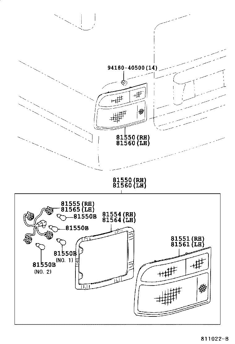 81550-36330 LAMP ASSY, REAR COMBINATION, RH product image