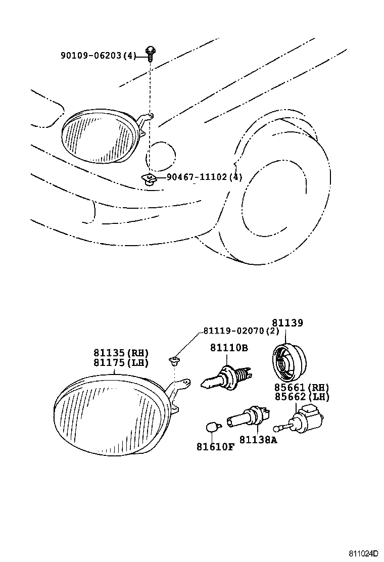 81130-02090 UNIT ASSY, HEADLAMP, RH product image