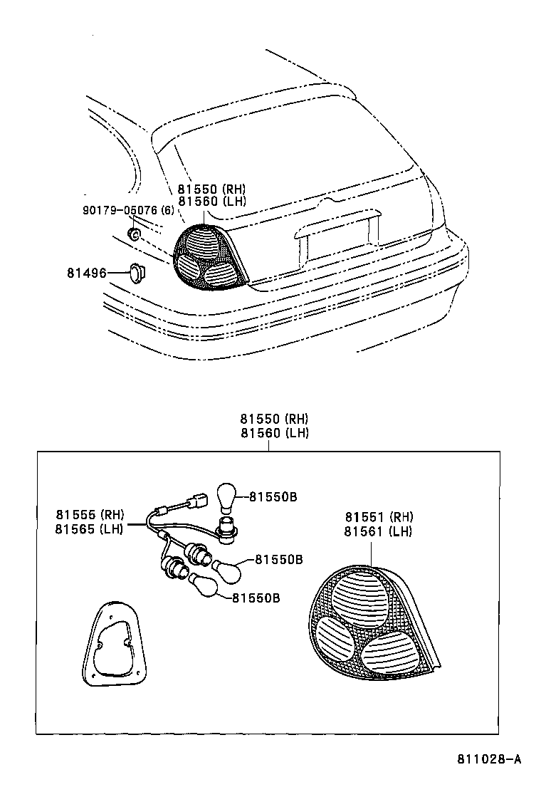 81550-02110 LAMP ASSY, REAR COMBINATION, RH product image