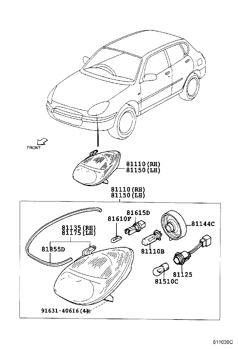 90049-51124 BULB (FOR FRONT TURN SIGNAL LAMP) product image