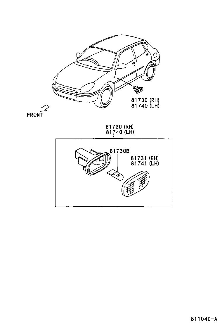 81730-97203 LAMP ASSY, SIDE TURN SIGNAL, RH product image