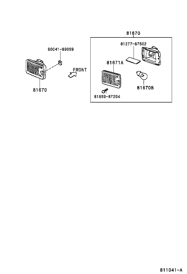 81670-87507 LAMP ASSY, BACK-UP, RH product image