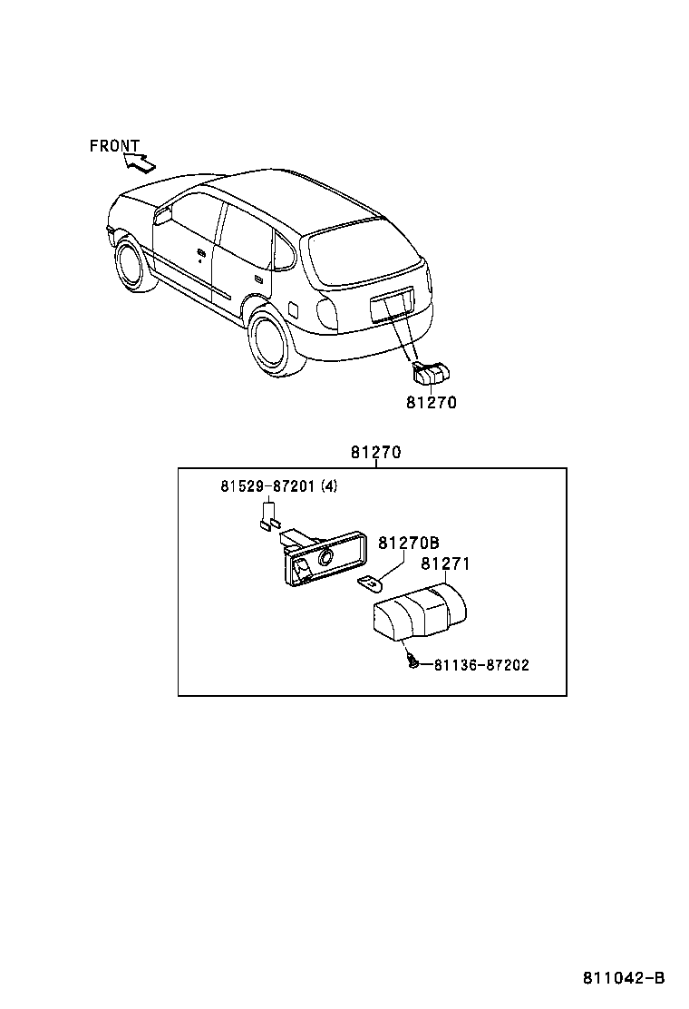 81270-97201 LAMP ASSY, LICENSE PLATE product image