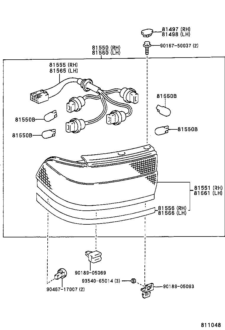 81498-20030 COVER, REAR COMBINATION LAMP, LH product image