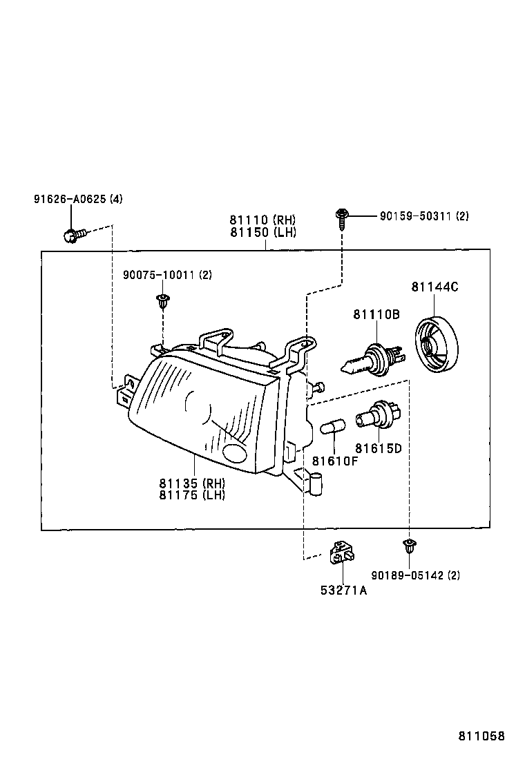 53271-28040 BRACKET, HEADLAMP MOUNTING product image