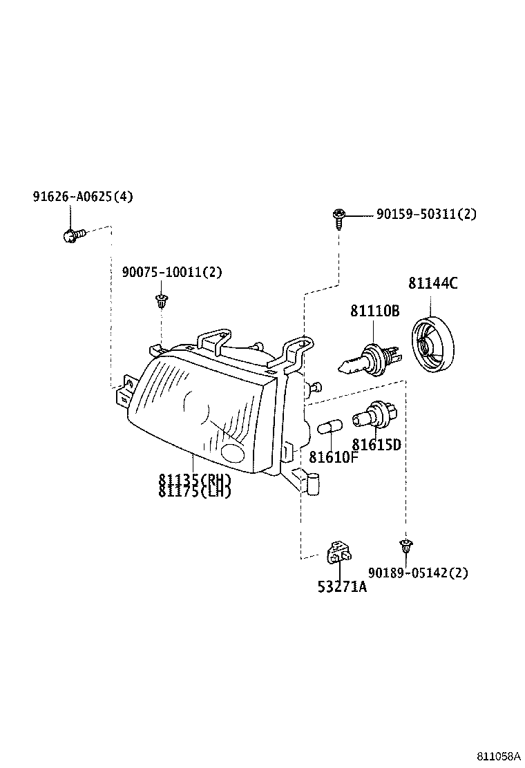 81121-28250 SPRING, HEADLAMP TENSION product image
