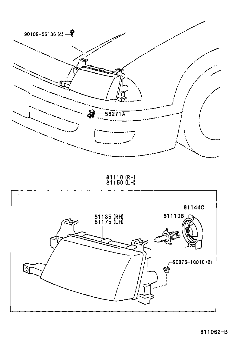 81150-0B040 HEADLAMP ASSY, LH product image