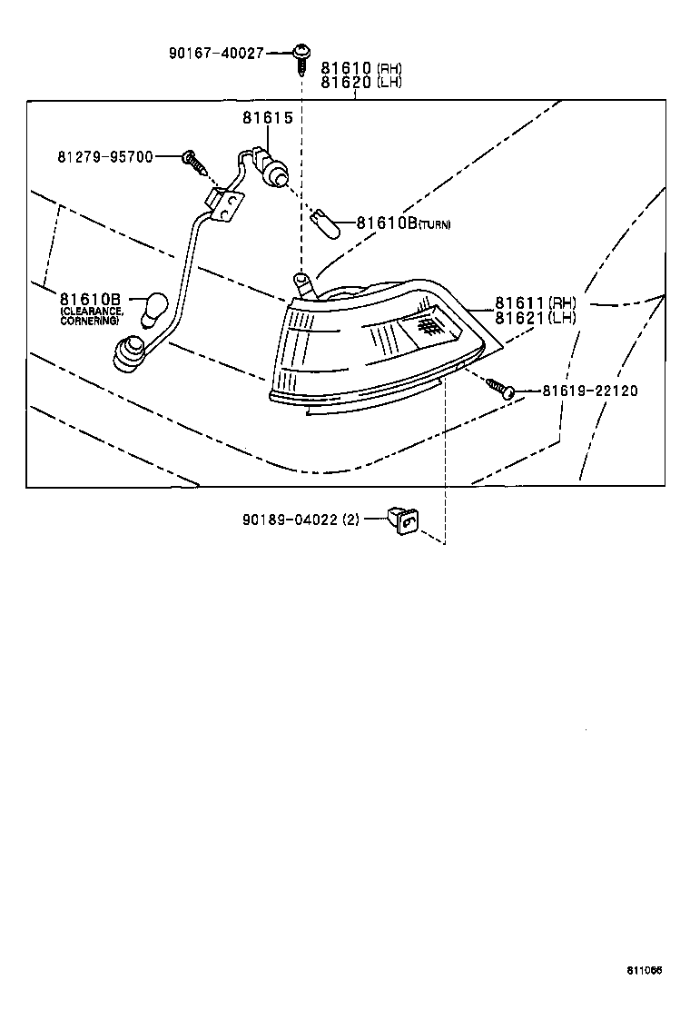 81610-12361 LAMP ASSY, PARKING & CLEARANCE, RH product image