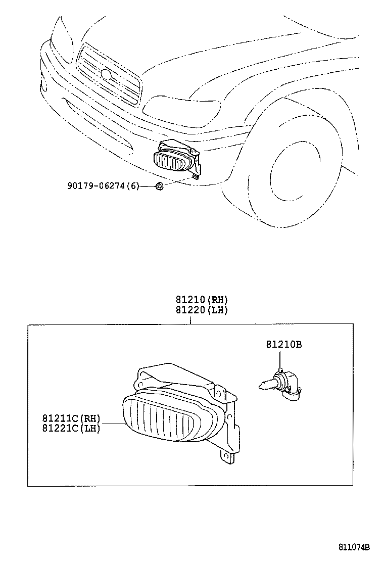 Toyota 81220-0C010 LAMP ASSY, FOG, LH