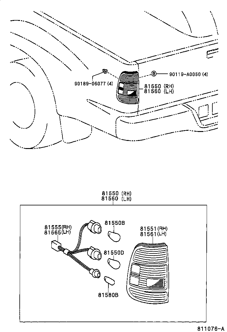 Toyota 81496-0C010 GUIDE, REAR COMBINATION LAMP