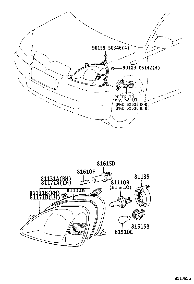 81107-52280 COMPUTER SUB-ASSY, HEADLAMP LIGHT CONTROL, RH product image