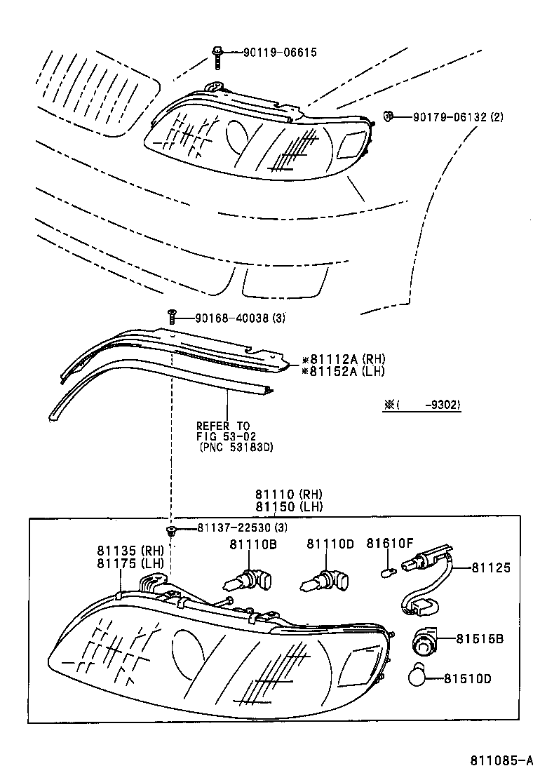 81160-30892 HEADLAMP ASSY, LH product image
