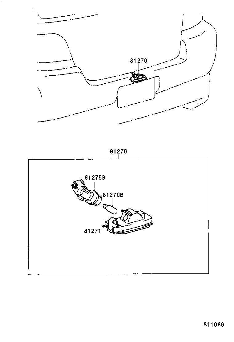 81271-52010 LENS, LICENSE PLATE LAMP product image