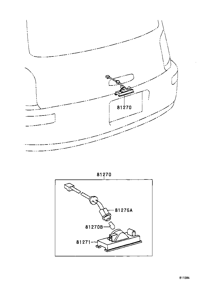 81275-12490 CORD, LICENSE PLATE LAMP product image