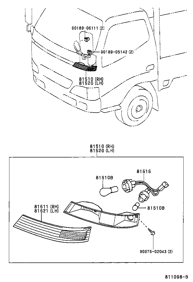 81510-37101 LAMP ASSY, FRONT TURN SIGNAL, RH product image