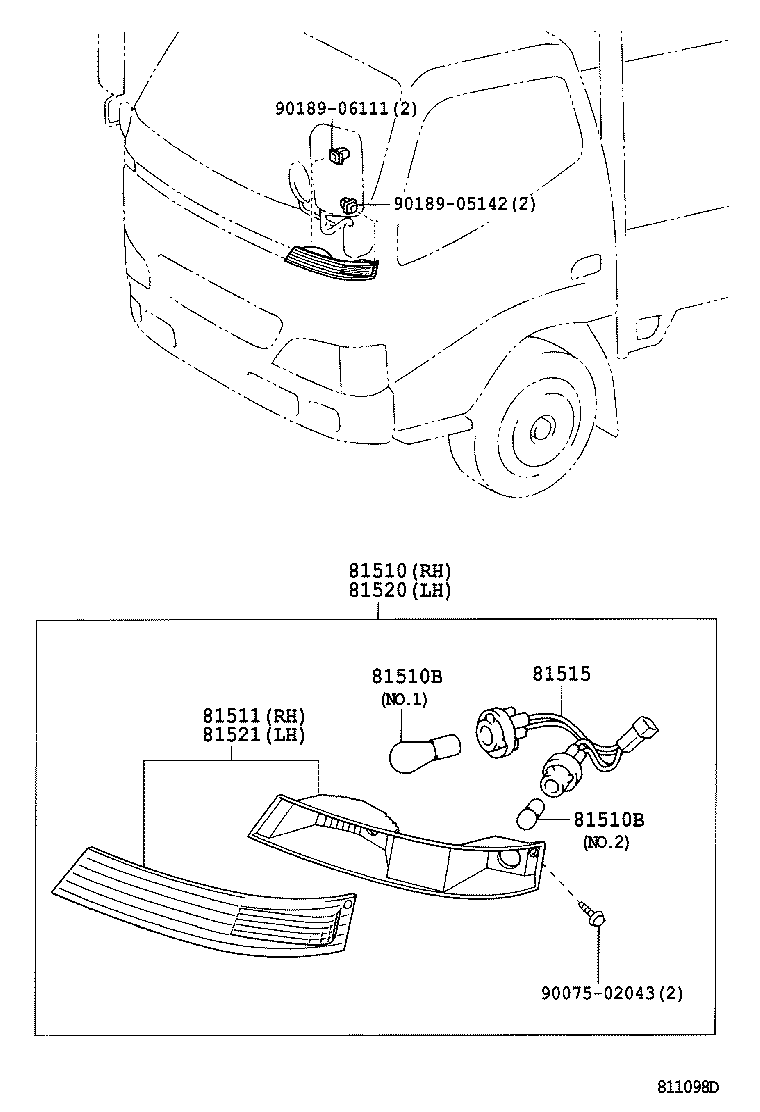 81510-37120 LAMP ASSY, FRONT TURN SIGNAL, RH product image