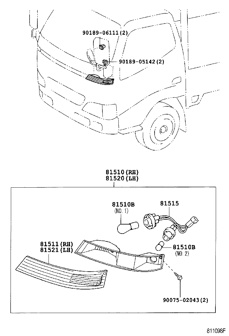 81515-0W040 WIRE SUB-ASSY, FRONT TURN SIGNAL LAMP BODY product image