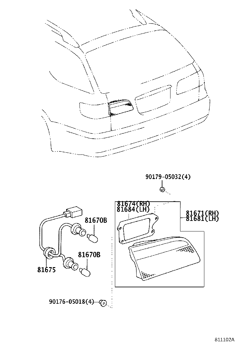 81591-33060 LENS, BACK-UP LAMP, LH product image