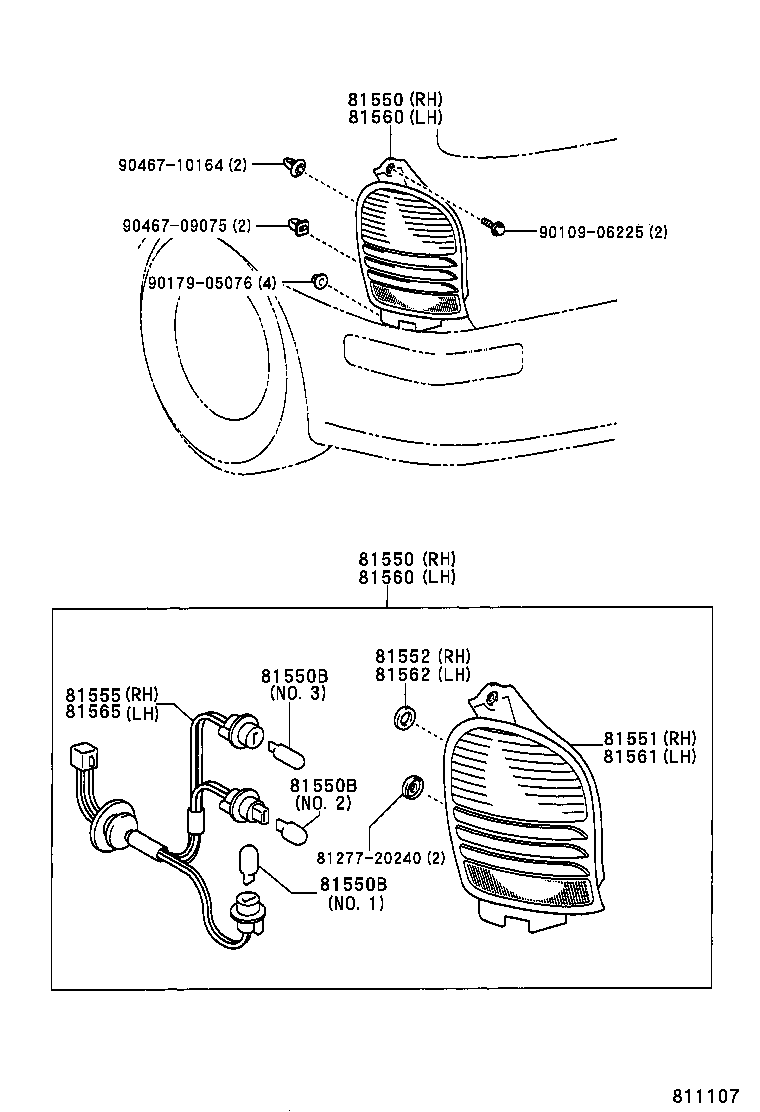 81550-13440 LAMP ASSY, REAR COMBINATION, RH product image