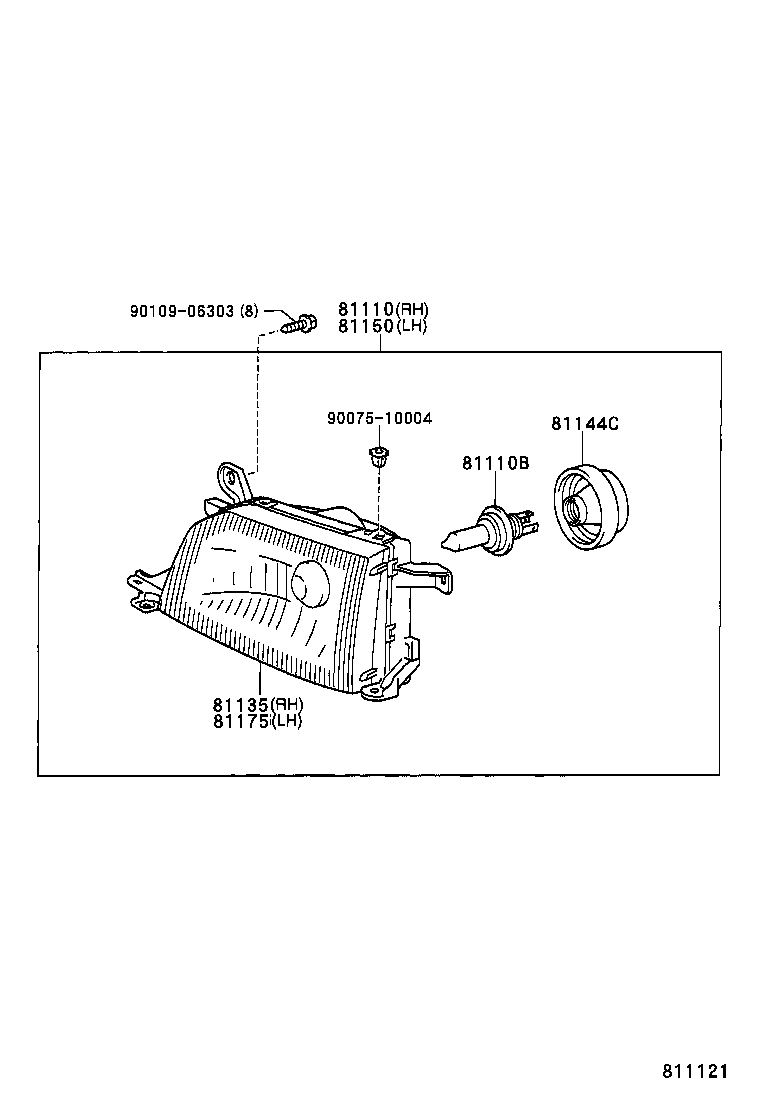81150-60720 HEADLAMP ASSY, LH product image