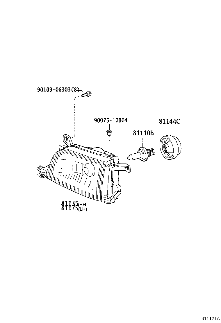 81110-60840 HEADLAMP ASSY, RH product image