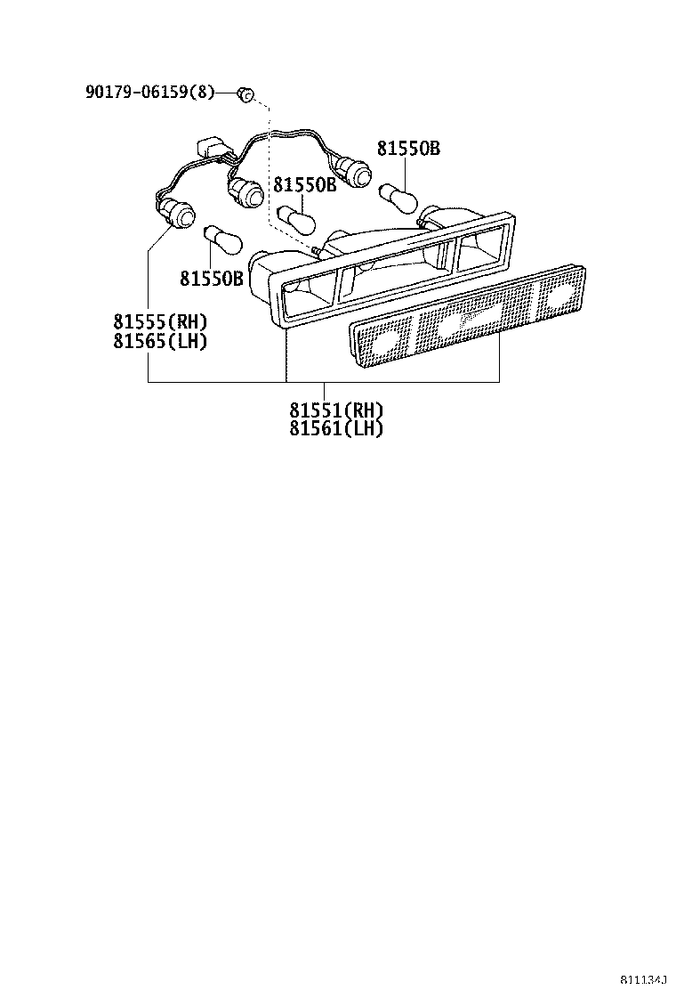 81550-37280 LAMP ASSY, REAR COMBINATION, RH product image